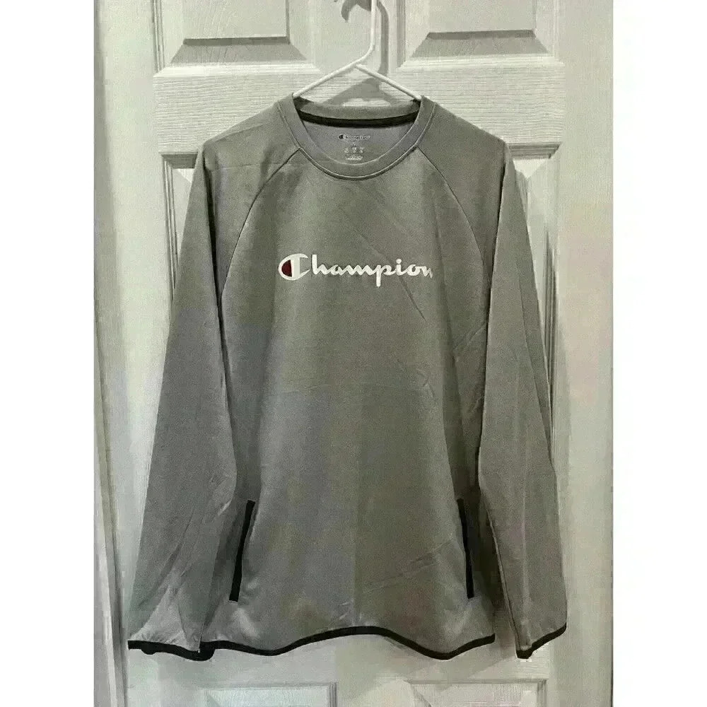 Men’s Champion Athletic Pullover Shirt. Size Large. Gray. With Pockets